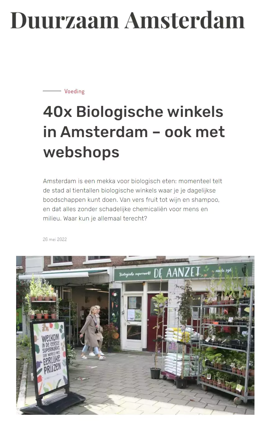 40x Biologische winkels in Amsterdam
